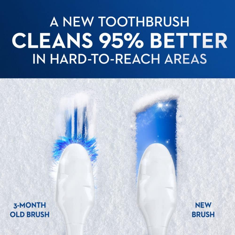 image:imageOralB 3D White Charcoal toothbrush 2 count MEDIUM manual tootbrush pack Whitens teeth removes plaque and stains tongue scraper tooth brush1 Count Pack of 1