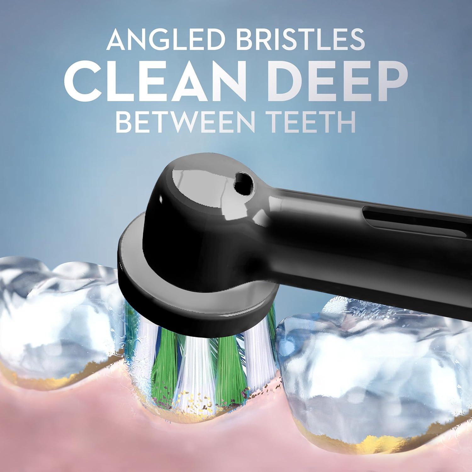 image:imageOralB CrossAction Electric Toothbrush Replacement Brush Heads Black 4 Count 1 Sensitive WhiteWhite