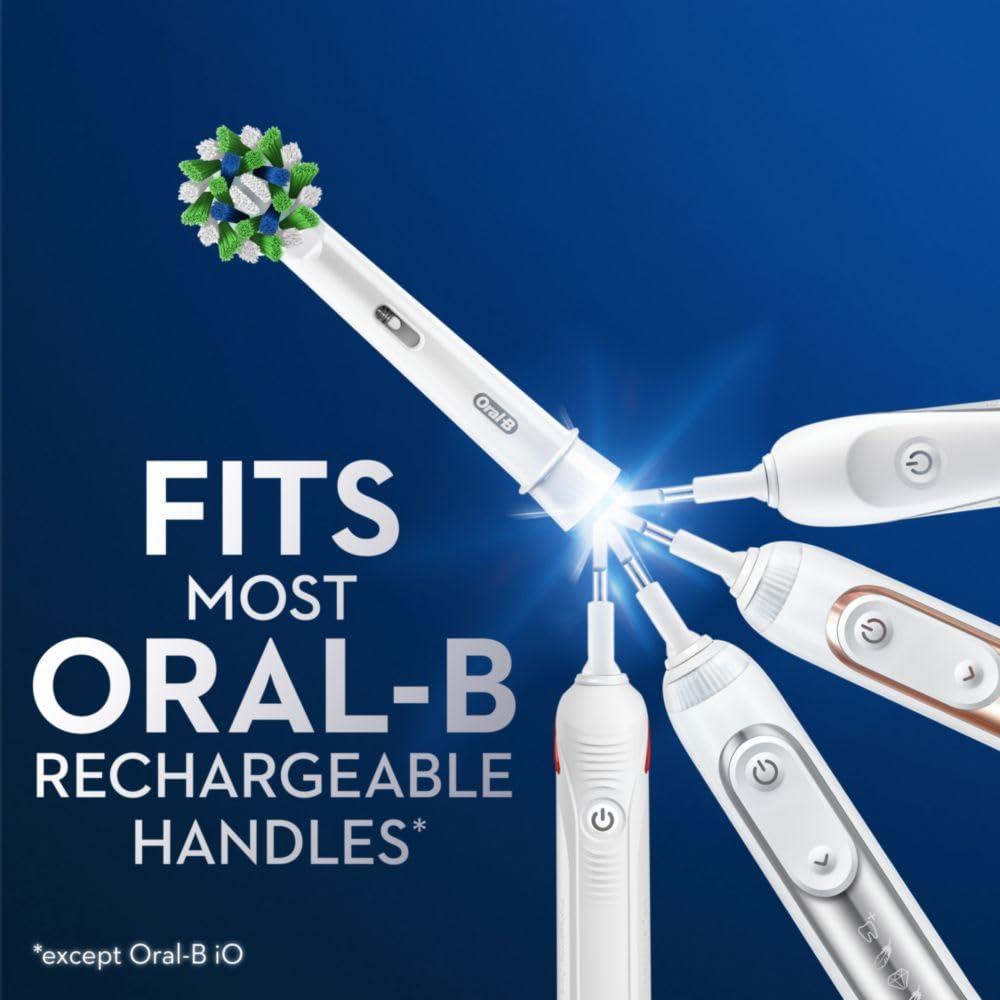 image:imageOralB CrossAction Electric Toothbrush Replacement Brush Heads Black 4 Count 1 Sensitive WhiteWhite