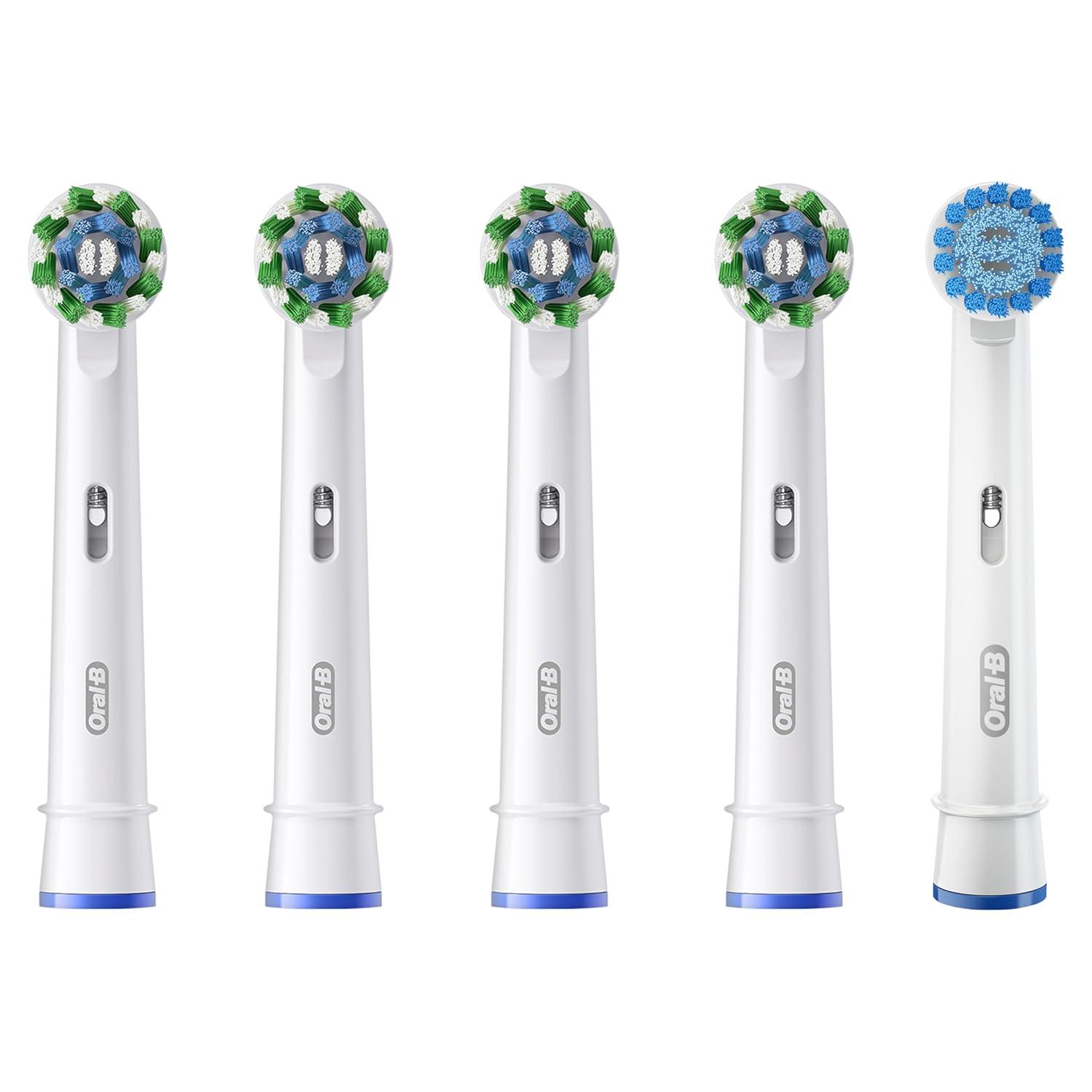 image:imageOralB CrossAction Electric Toothbrush Replacement Brush Heads Black 4 Count 1 Sensitive WhiteWhite