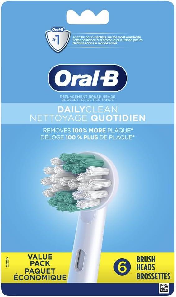image:imageOralB Daily Clean Replacement Brush Heads for an OralB Electric Toothbrush Pack of 6White