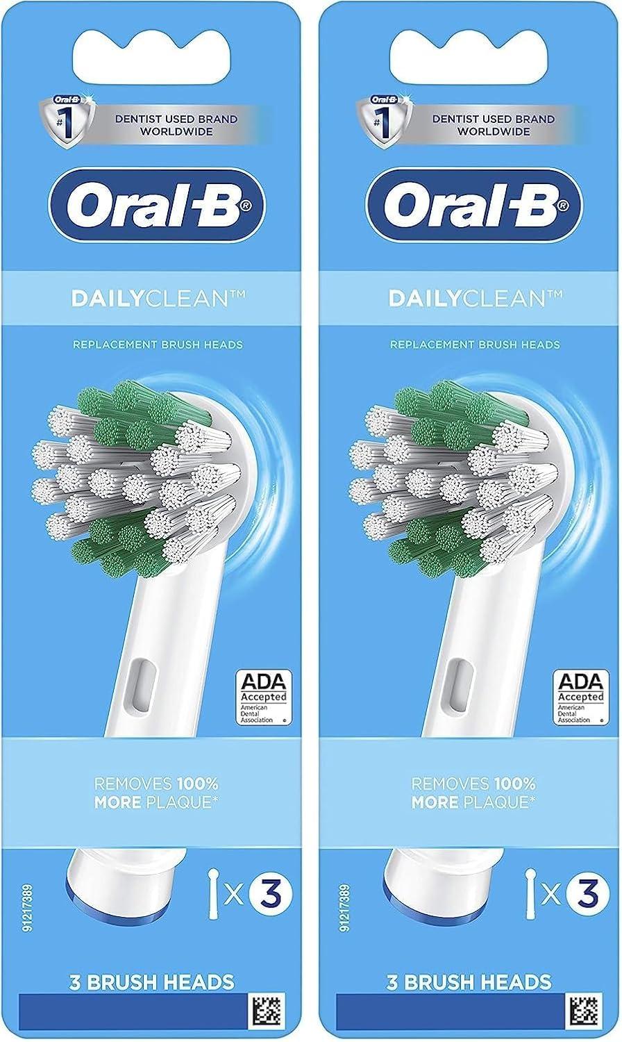 image:imageOralB Daily Clean Replacement Brush Heads for an OralB Electric Toothbrush Pack of 6White Green