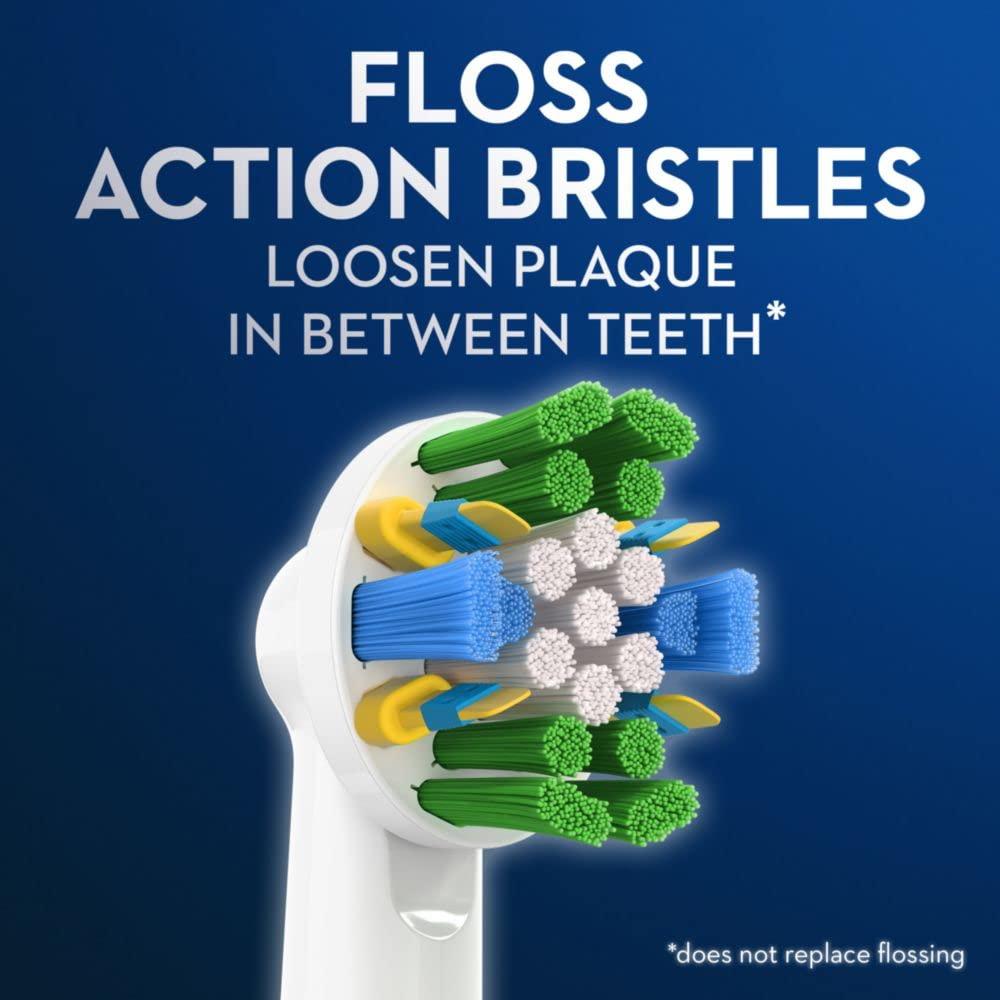 image:imageOralB FlossAction Electric Toothbrush Replacement Brush Heads White 4 Count 1 Sensitive White1 Count Pack of 1