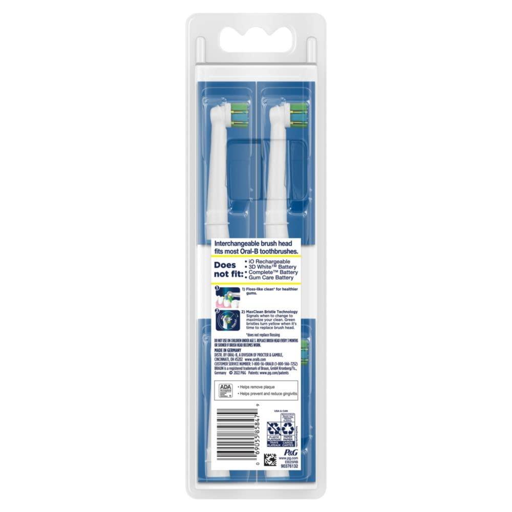 image:imageOralB FlossAction Electric Toothbrush Replacement Brush Heads White 4 Count 1 Sensitive White1 Count Pack of 1