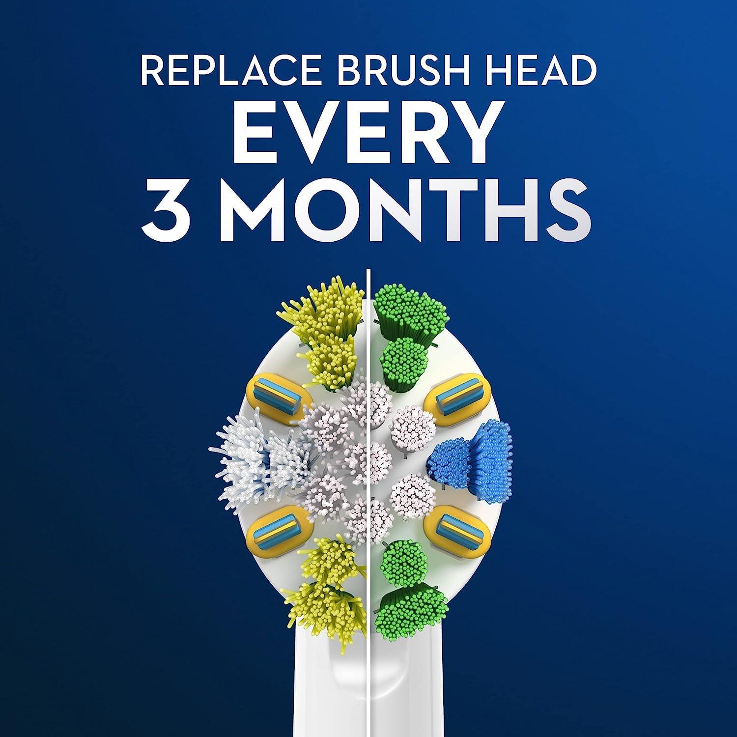 image:imageOralB FlossAction Electric Toothbrush Replacement Brush Heads White 4 Count 1 Sensitive White1 Count Pack of 6