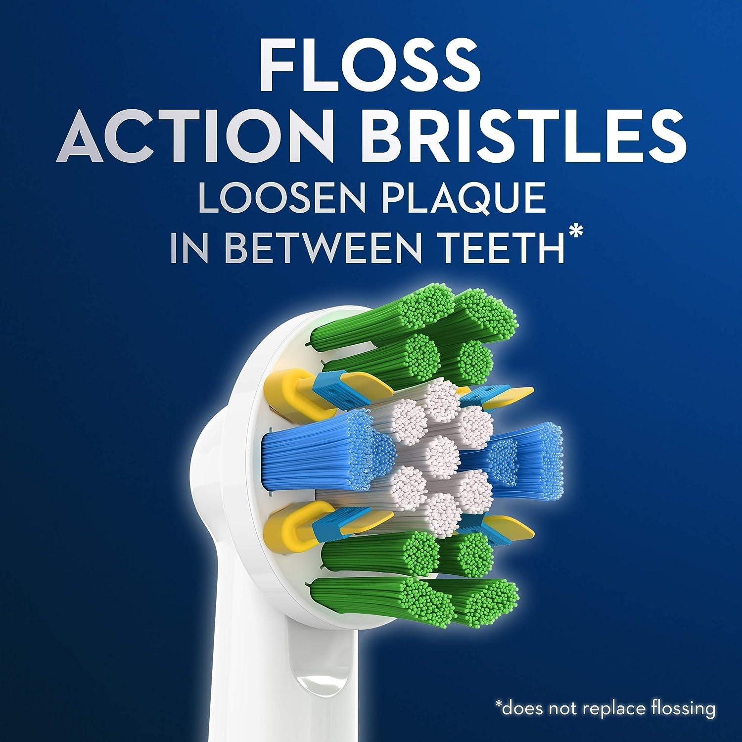 image:imageOralB FlossAction Electric Toothbrush Replacement Brush Heads White 4 Count 1 Sensitive White1 Count Pack of 6