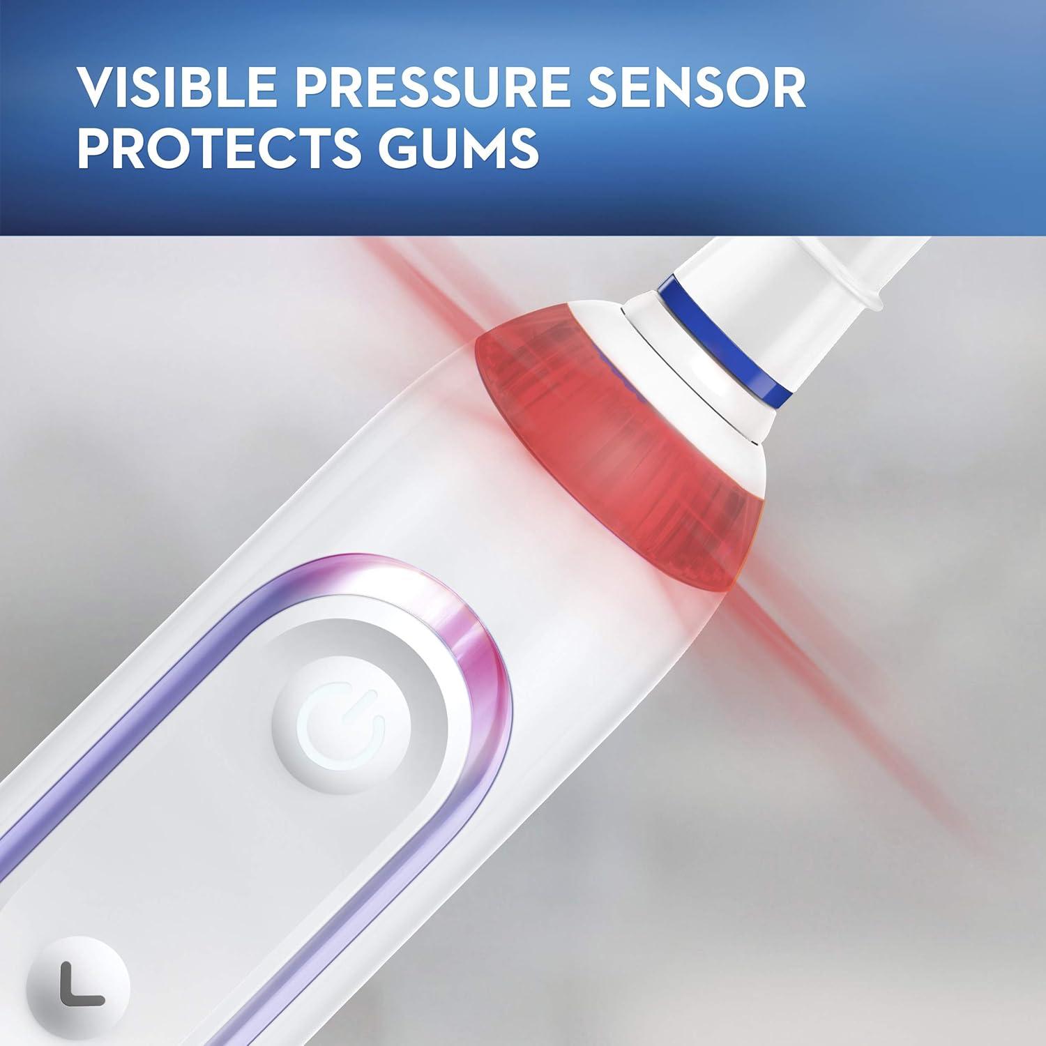 image:imageOralB GENIUS X Electric Toothbrush with 3 OralB Replacement Brush Heads and Toothbrush Case White Packaging May VaryOrchid Purple