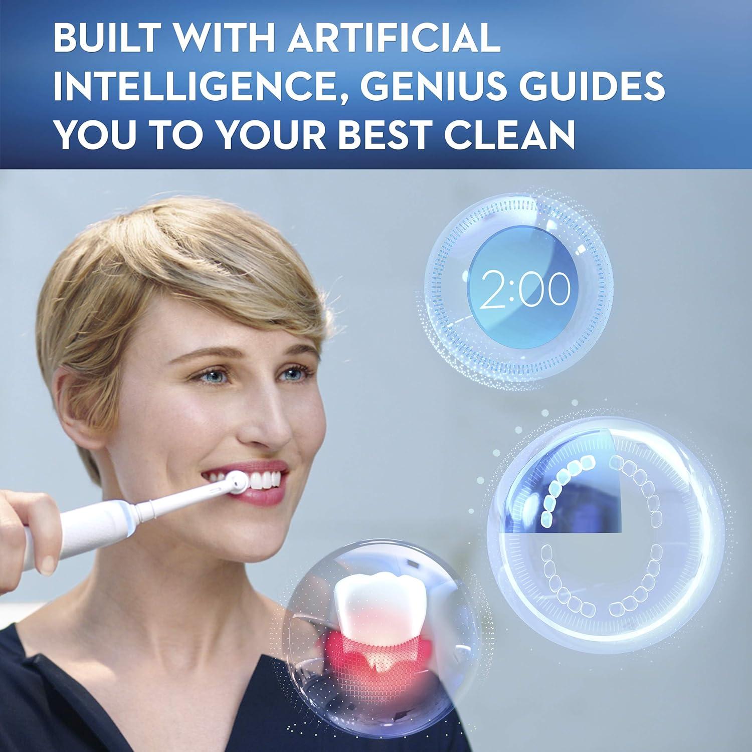 image:imageOralB GENIUS X Electric Toothbrush with 3 OralB Replacement Brush Heads and Toothbrush Case White Packaging May VaryOrchid Purple