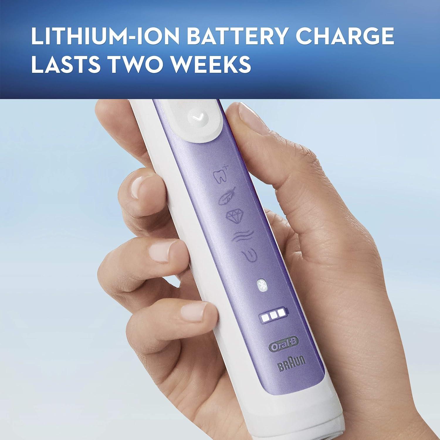 image:imageOralB GENIUS X Electric Toothbrush with 3 OralB Replacement Brush Heads and Toothbrush Case White Packaging May VaryOrchid Purple