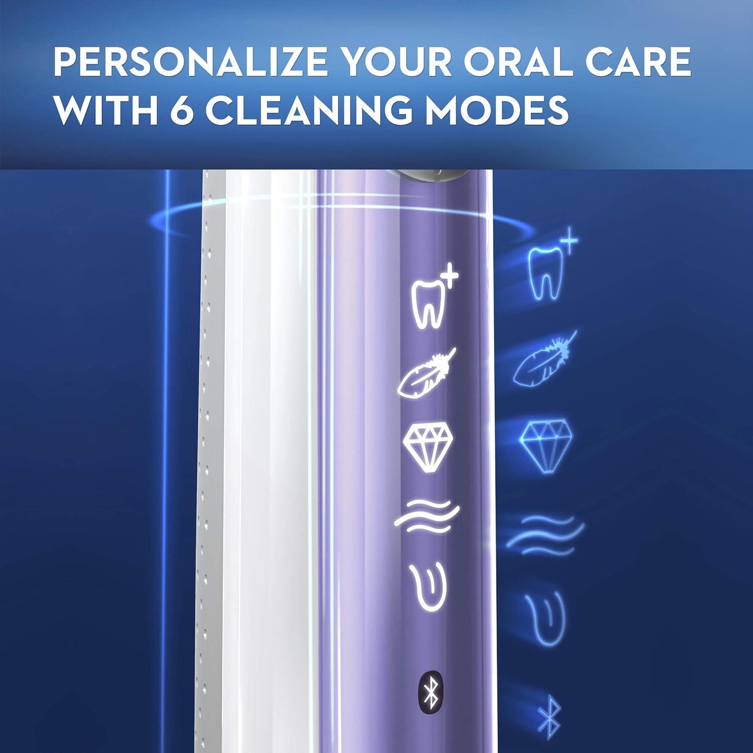 image:imageOralB GENIUS X Electric Toothbrush with 3 OralB Replacement Brush Heads and Toothbrush Case White Packaging May VaryOrchid Purple