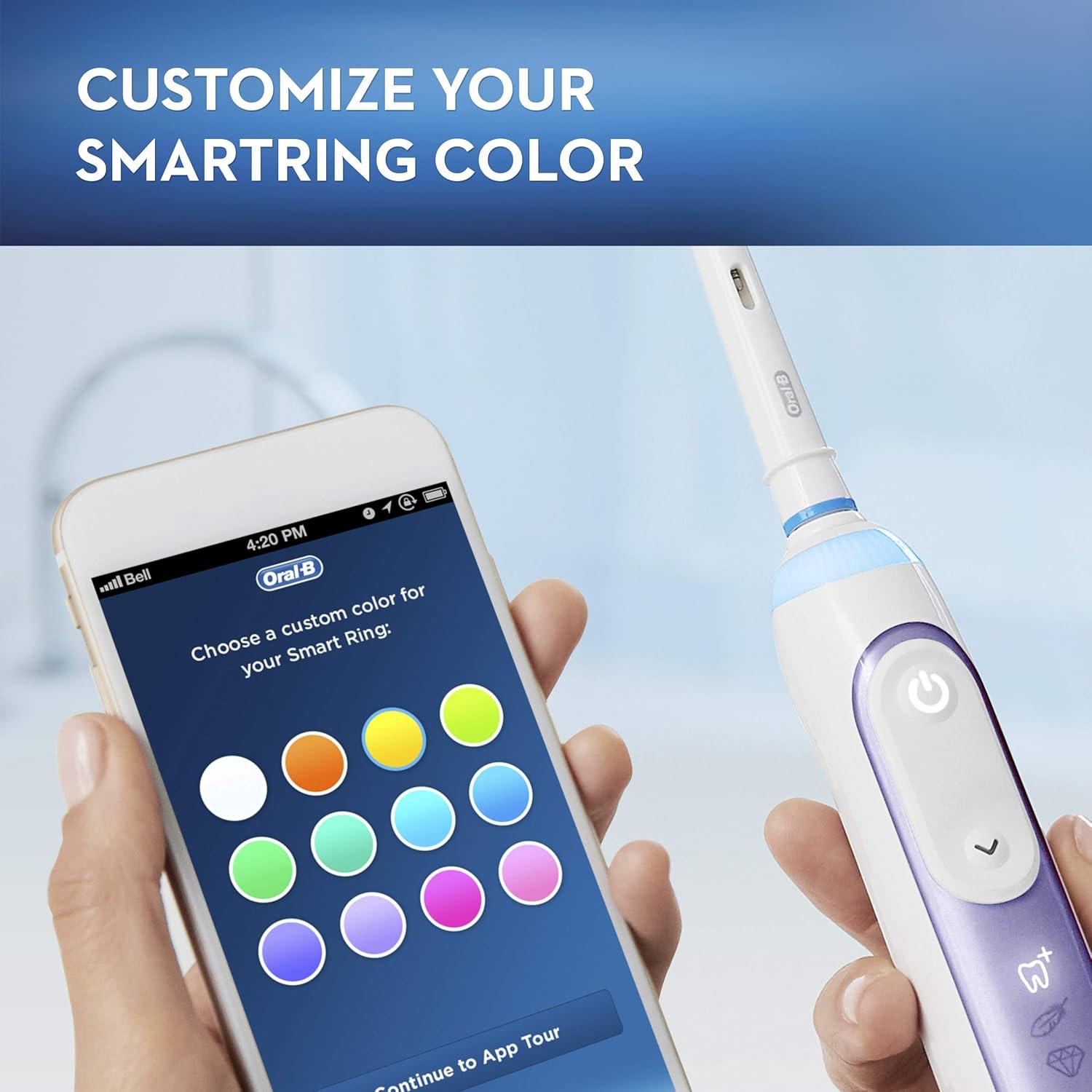 image:imageOralB GENIUS X Electric Toothbrush with 3 OralB Replacement Brush Heads and Toothbrush Case White Packaging May VaryOrchid Purple