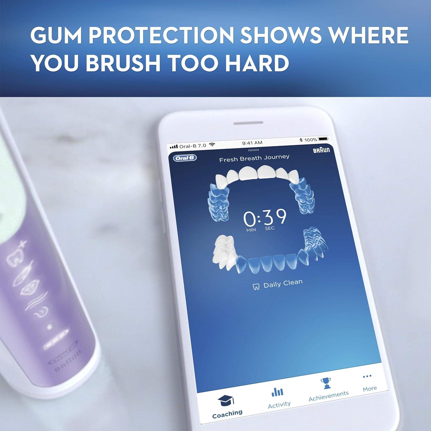 image:imageOralB GENIUS X Electric Toothbrush with 3 OralB Replacement Brush Heads and Toothbrush Case White Packaging May VaryOrchid Purple