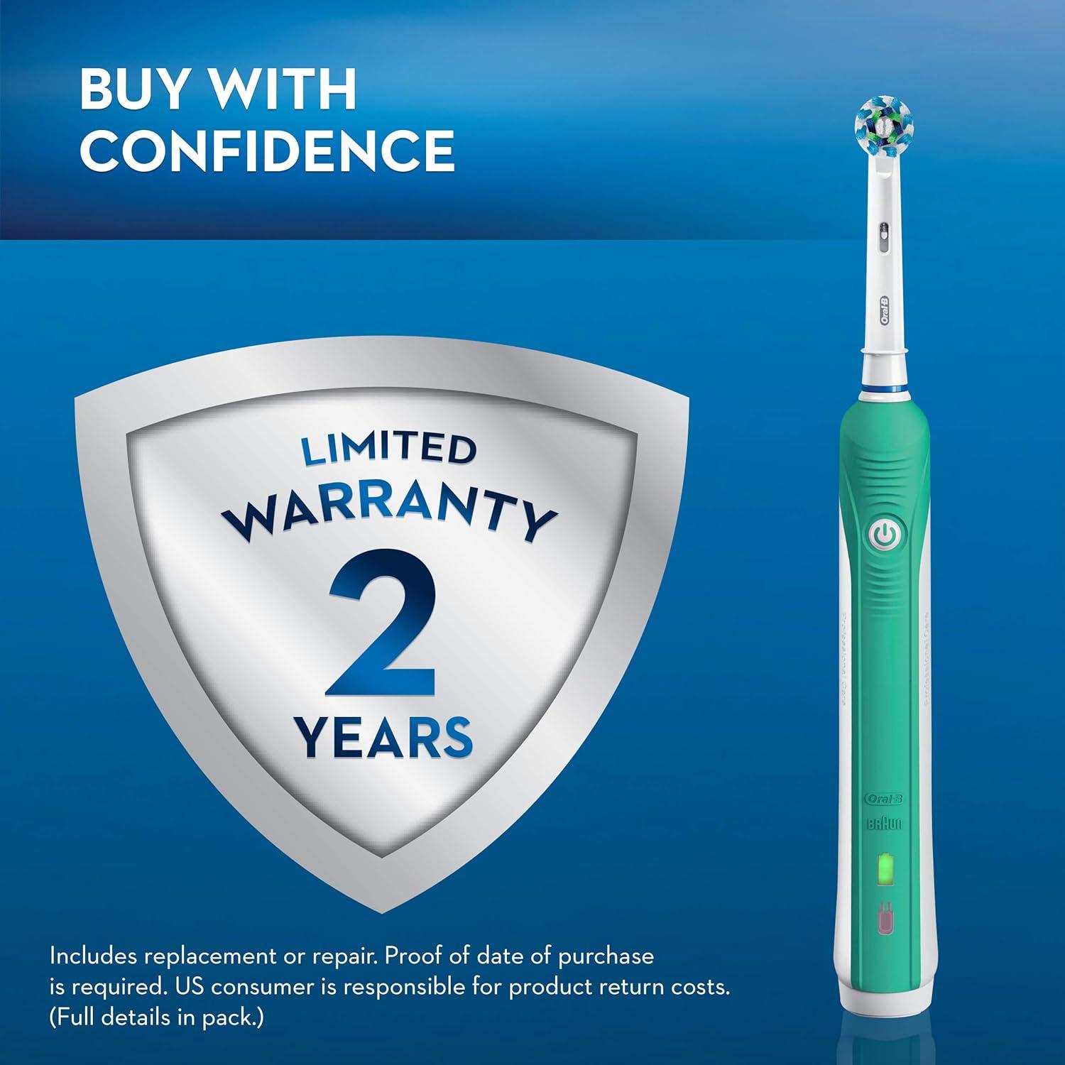 image:imageOralB Pro 1000 CrossAction Electric Toothbrush GreenGreen