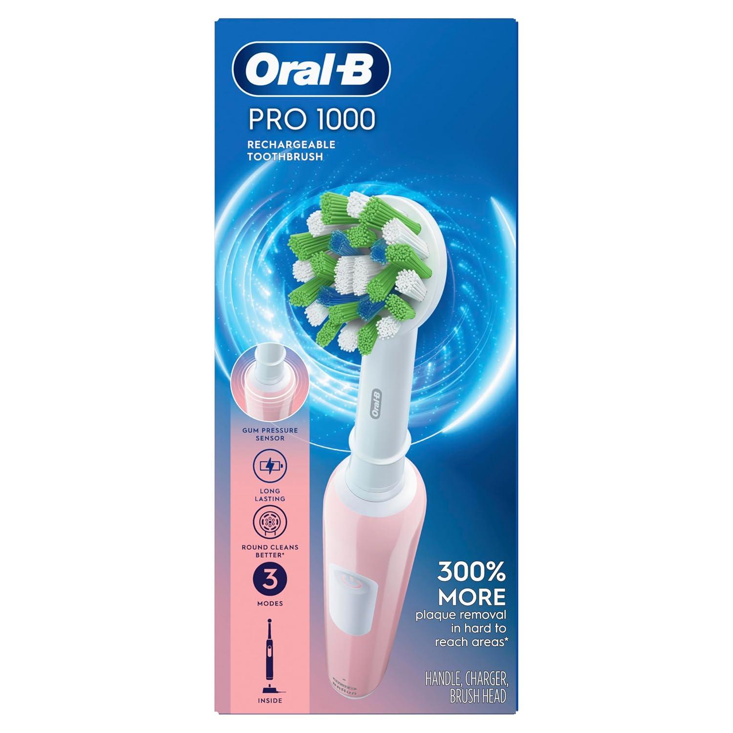 image:imageOralB Pro 1000 Rechargeable Electric Toothbrush Pink