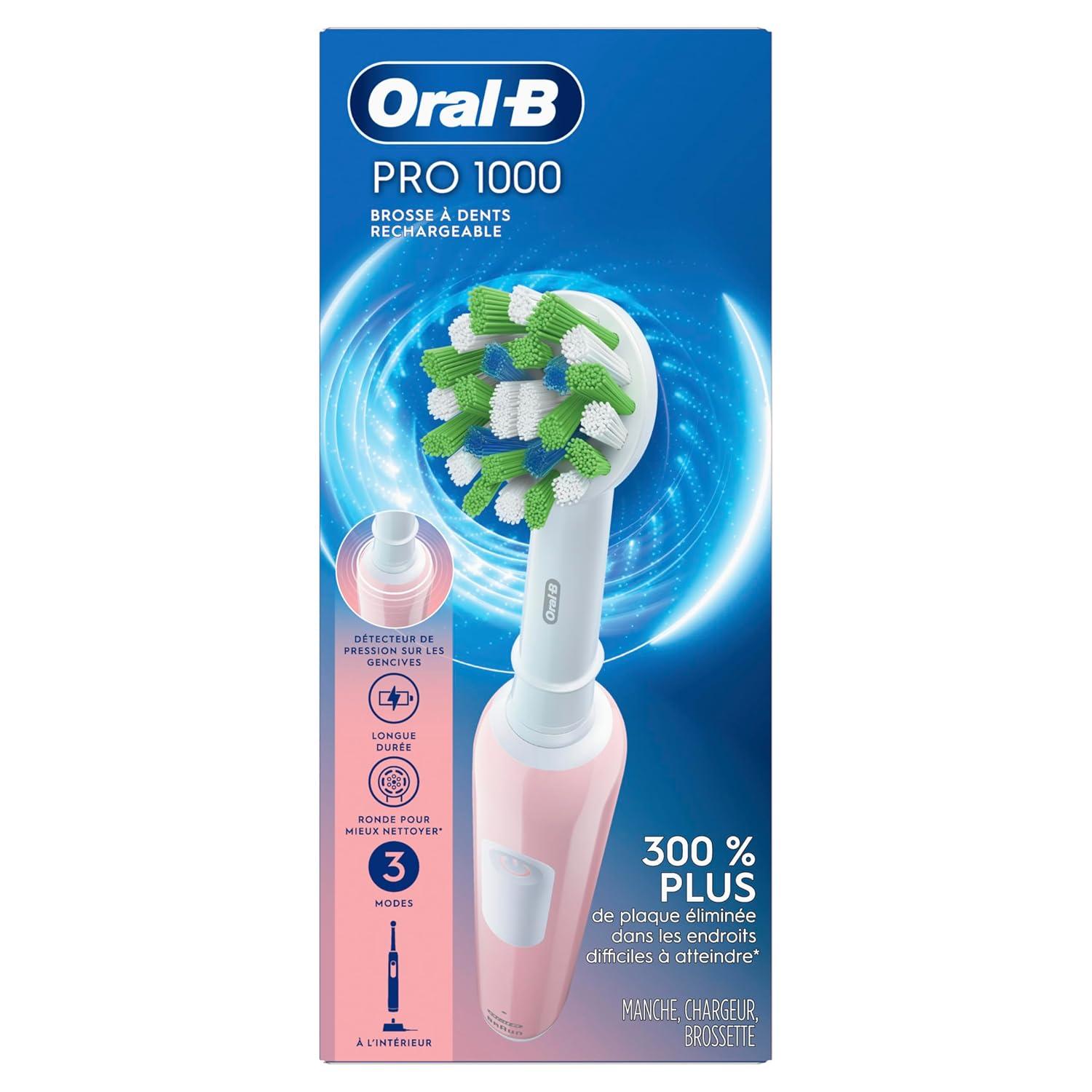 image:imageOralB Pro 1000 Rechargeable Electric Toothbrush Pink