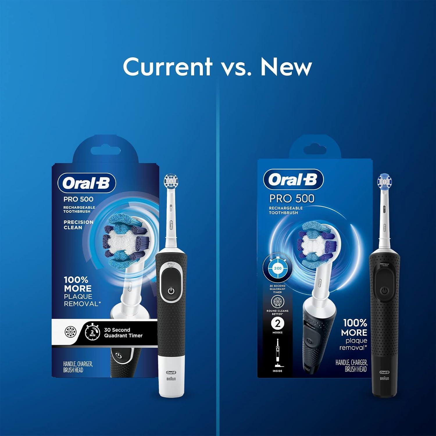image:imageOralB Pro 500 Electric Toothbrush with 1 Brush Head Rechargeable Black1 Count Pack of 1