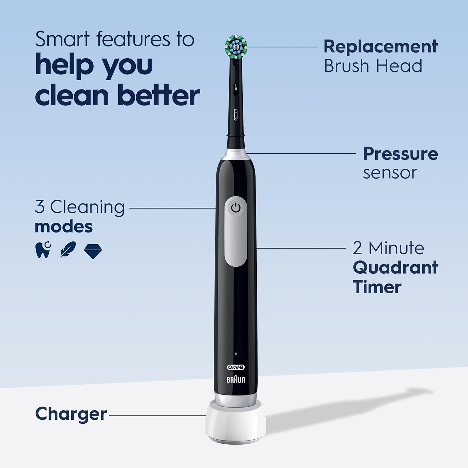 image:imageOralB Pro 500 Electric Toothbrush with 1 Brush Head Rechargeable Black1 Count Pack of 1
