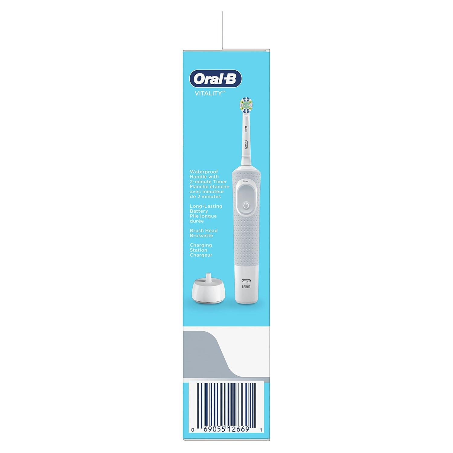 image:imageOralB Vitality FlossAction Electric Toothbrush with Replacement Brush Head PinkWhite Light Grey
