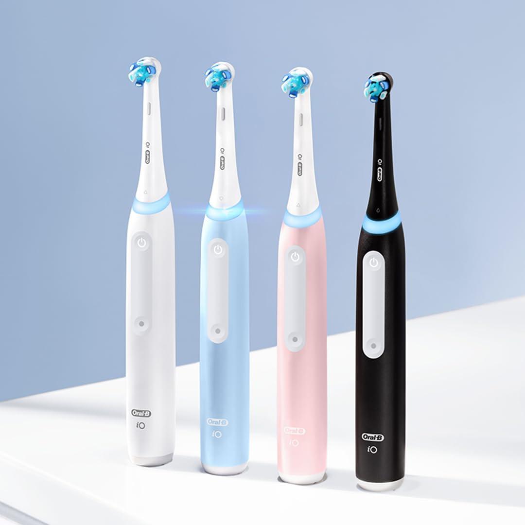image:imageOralB iO Deep Clean Rechargeable Electric Toothbrush Black iO Series 3 Limited 2 Brush Heads Travel Case Pressure Sensor 3 Cleaning SettingsIcy Blue