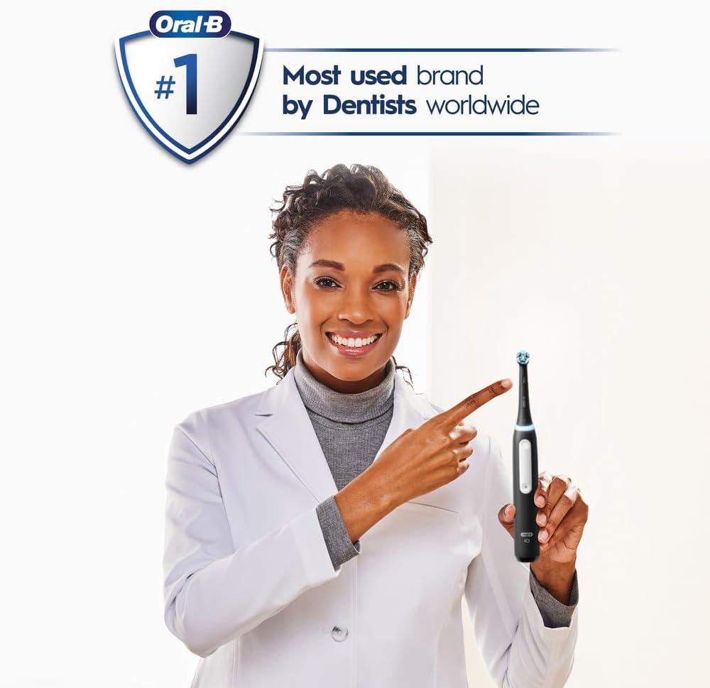 image:imageOralB iO Deep Clean Rechargeable Electric Toothbrush Black iO Series 3 Limited 2 Brush Heads Travel Case Pressure Sensor 3 Cleaning SettingsWhite