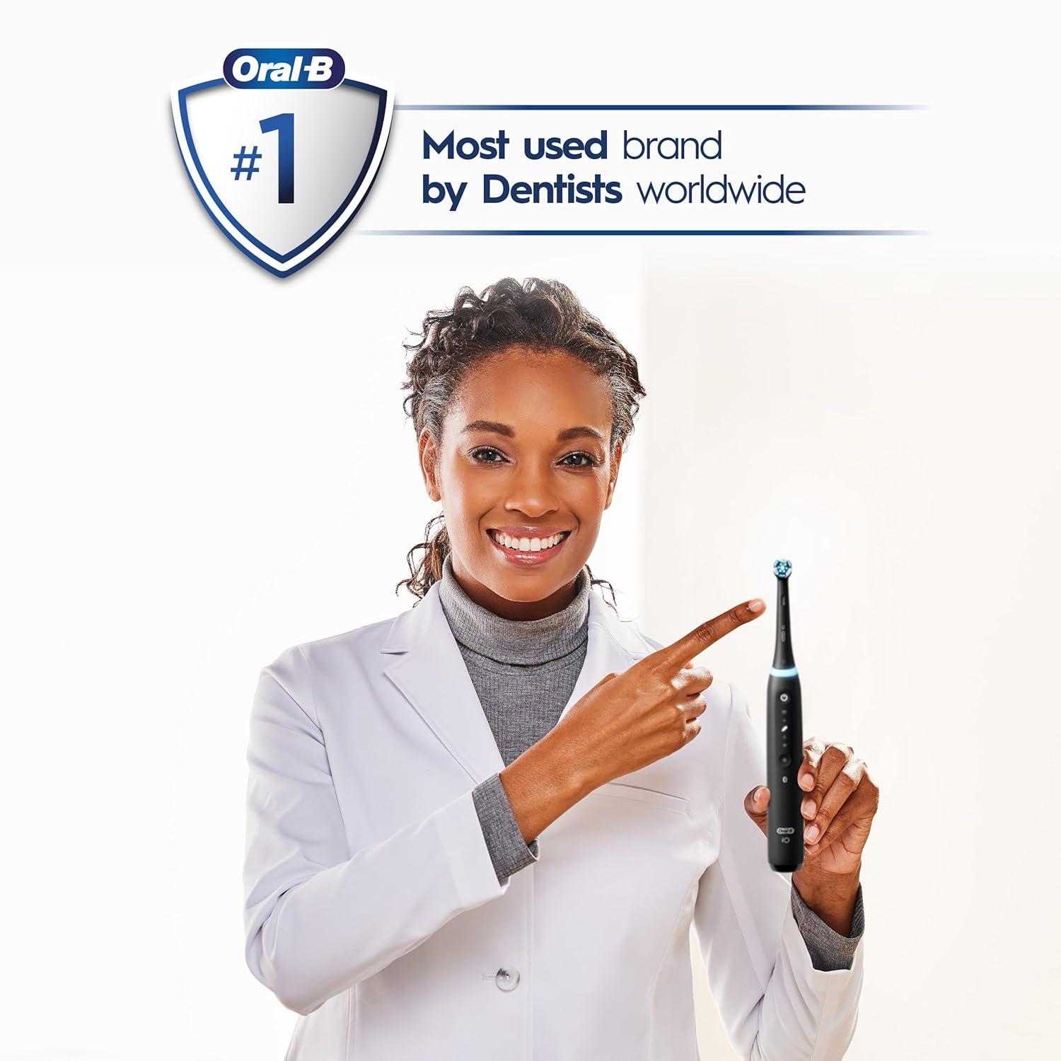 image:imageOralB iO Series 5 Rechargeable Electric Toothbrush with Visible Pressure Sensor to Protect Gums 2 Minute Timer 5 Cleaning Settings 1 Replacement Toothbrush Heads and Travel Case Black