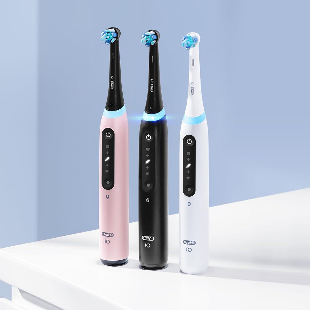 image:imageOralB iO Series 5 Rechargeable Electric Toothbrush with Visible Pressure Sensor to Protect Gums 2 Minute Timer 5 Cleaning Settings 1 Replacement Toothbrush Heads and Travel Case Black