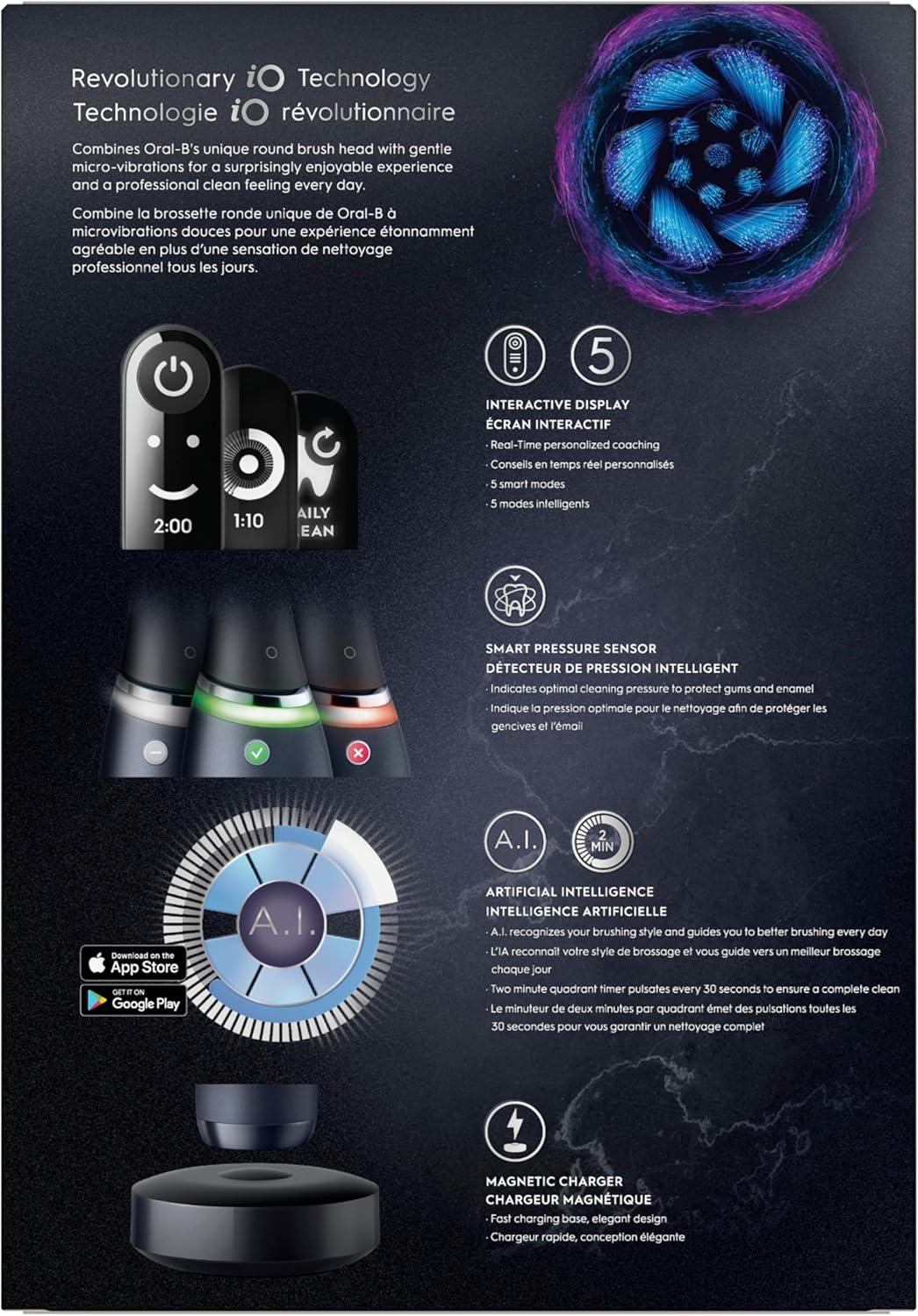 image:imageOralB iO Series 7G Electric Toothbrush with 1 Replacement Brush Head Black OnyxBlackonyx