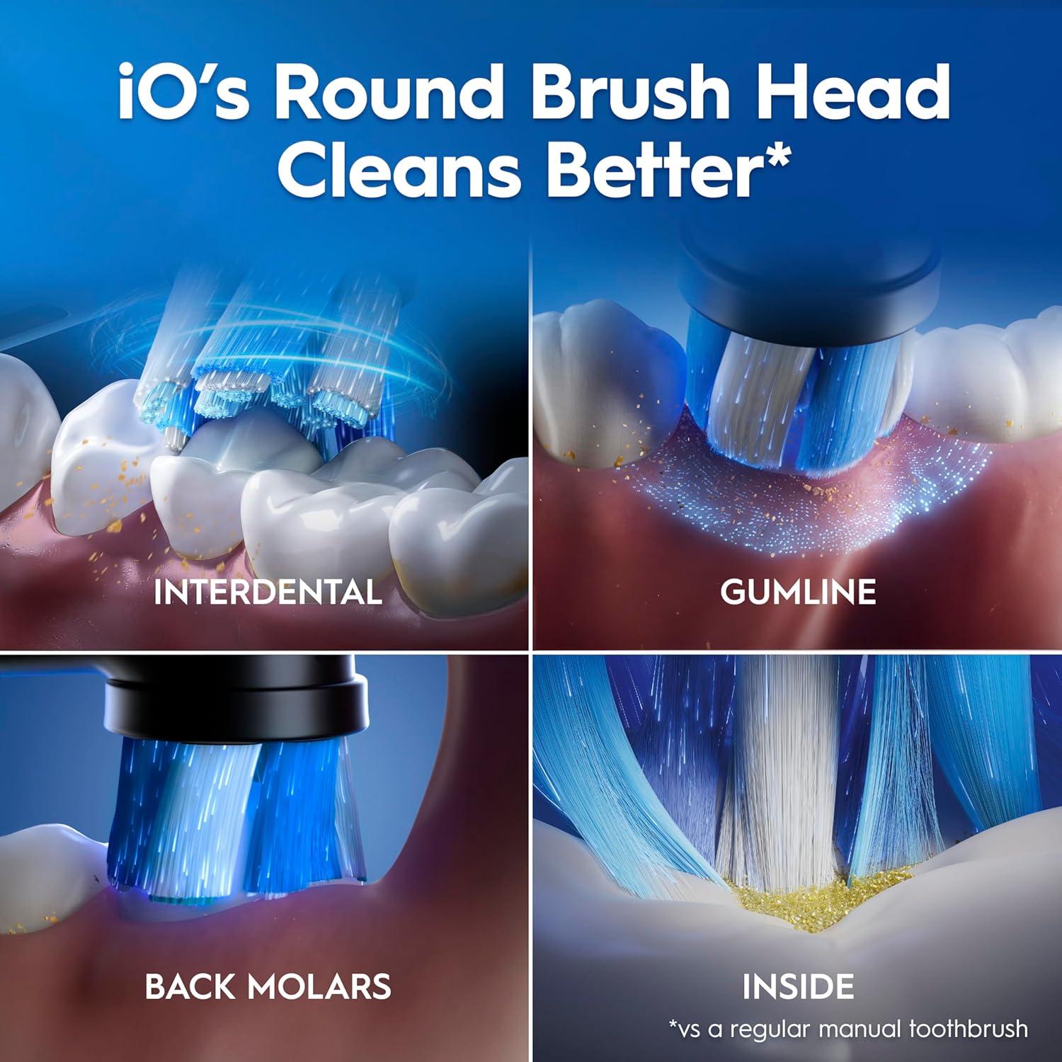 image:imageOralB iO Series 9 Electric Toothbrush with 3 Replacement Brush Heads White AlabasterAquamarine