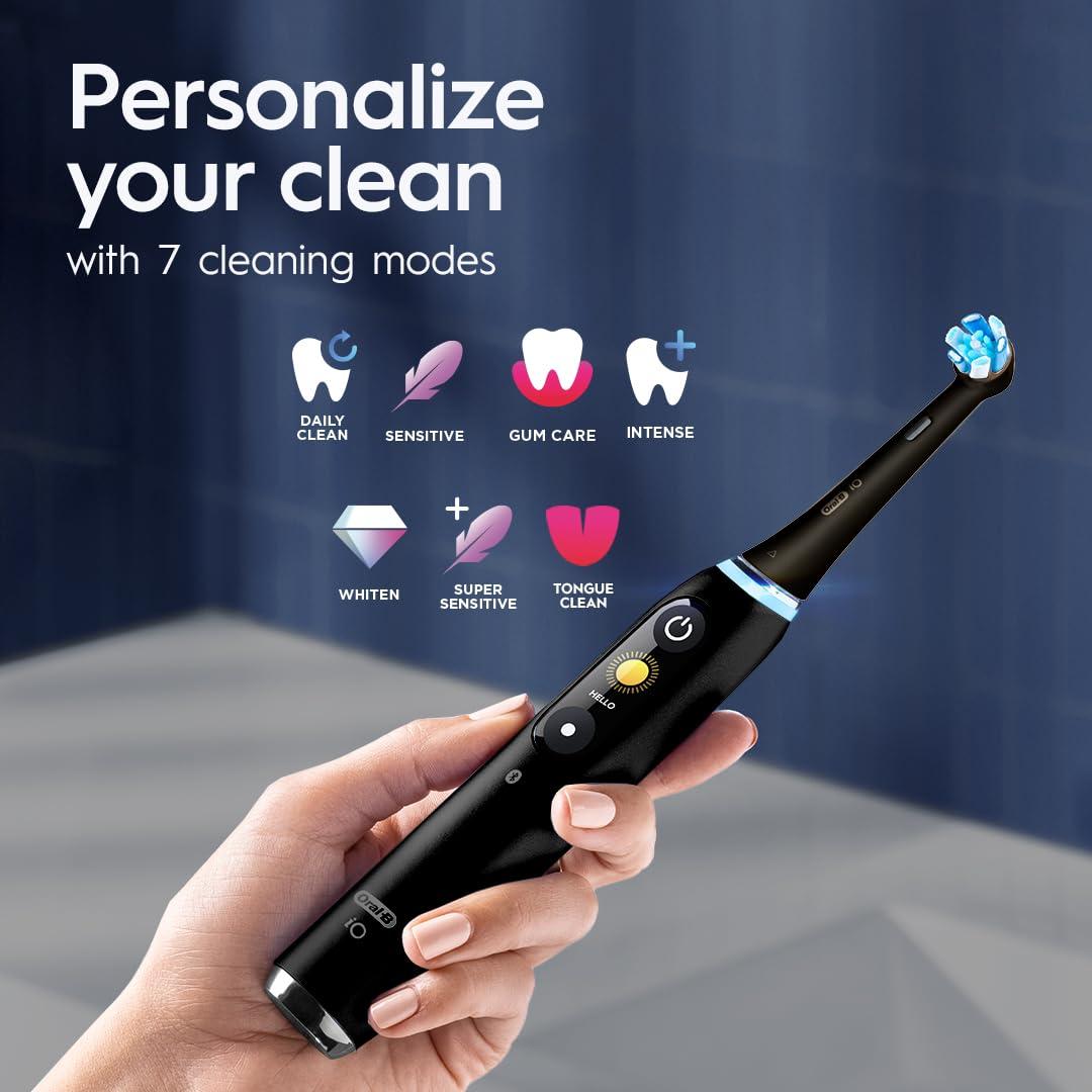 image:imageOralB iO Series 9 Electric Toothbrush with 3 Replacement Brush Heads White AlabasterBlackonyx