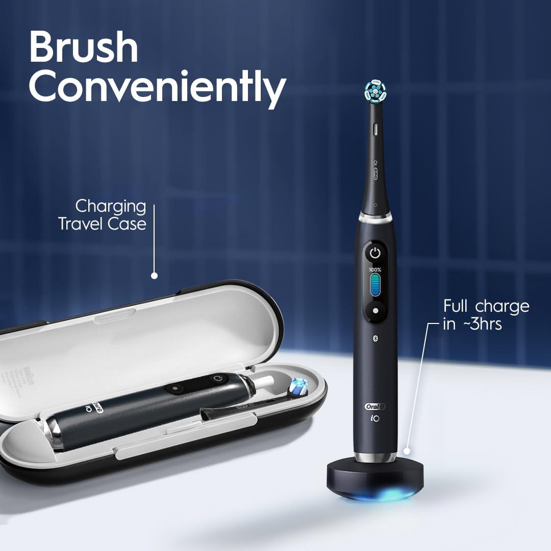 image:imageOralB iO Series 9 Electric Toothbrush with 3 Replacement Brush Heads White AlabasterBlackonyx