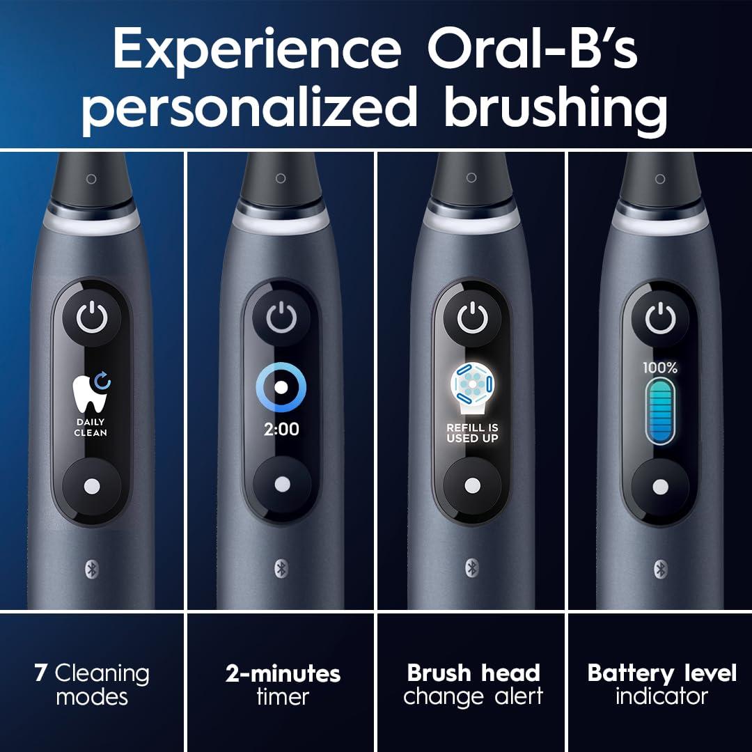 image:imageOralB iO Series 9 Electric Toothbrush with 3 Replacement Brush Heads White AlabasterBlackonyx