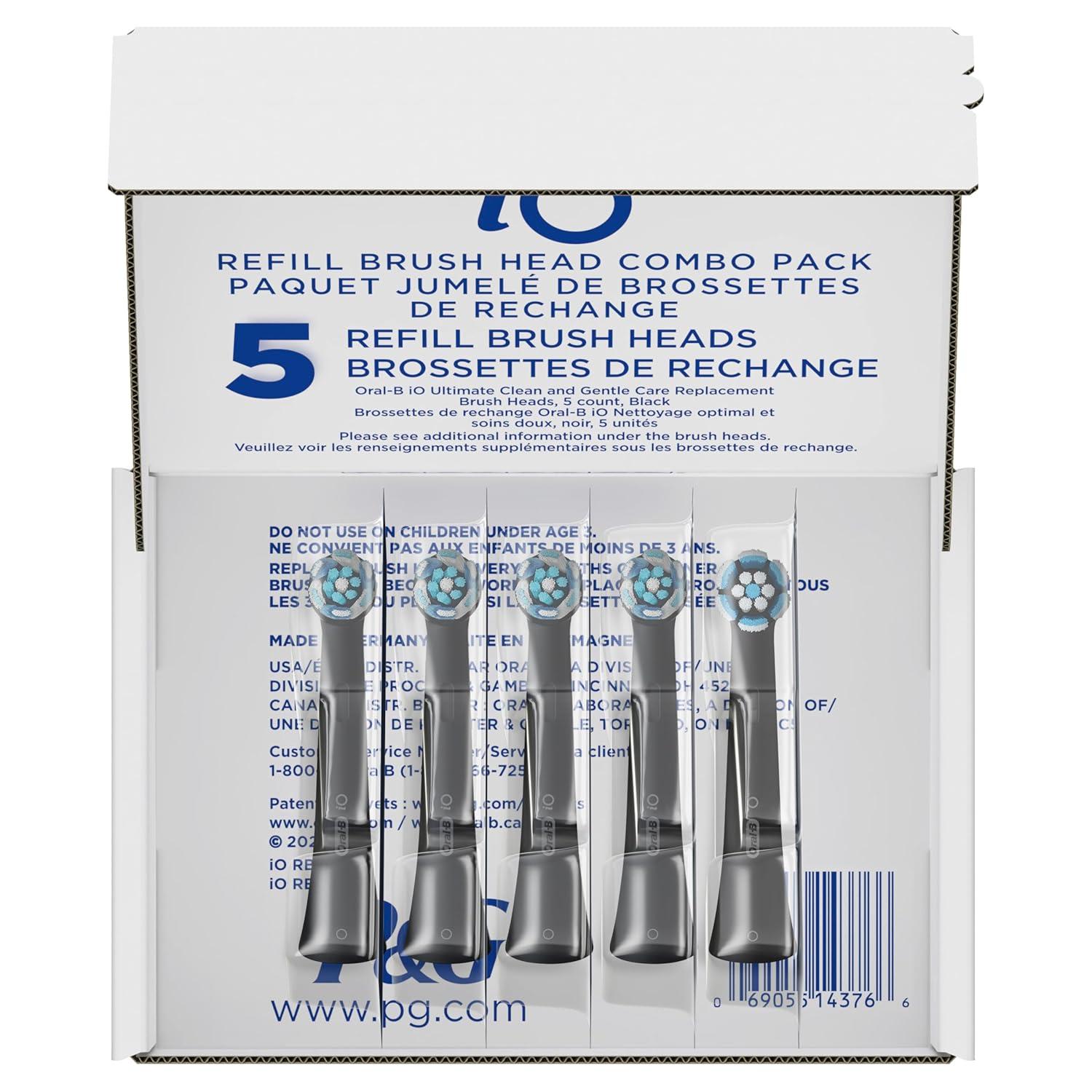 image:imageOralB iO Ultimate Clean Replacement Brush Heads 5 Count 4 Ultimate Clean 1 Gum amp Sensitive WhiteBlack