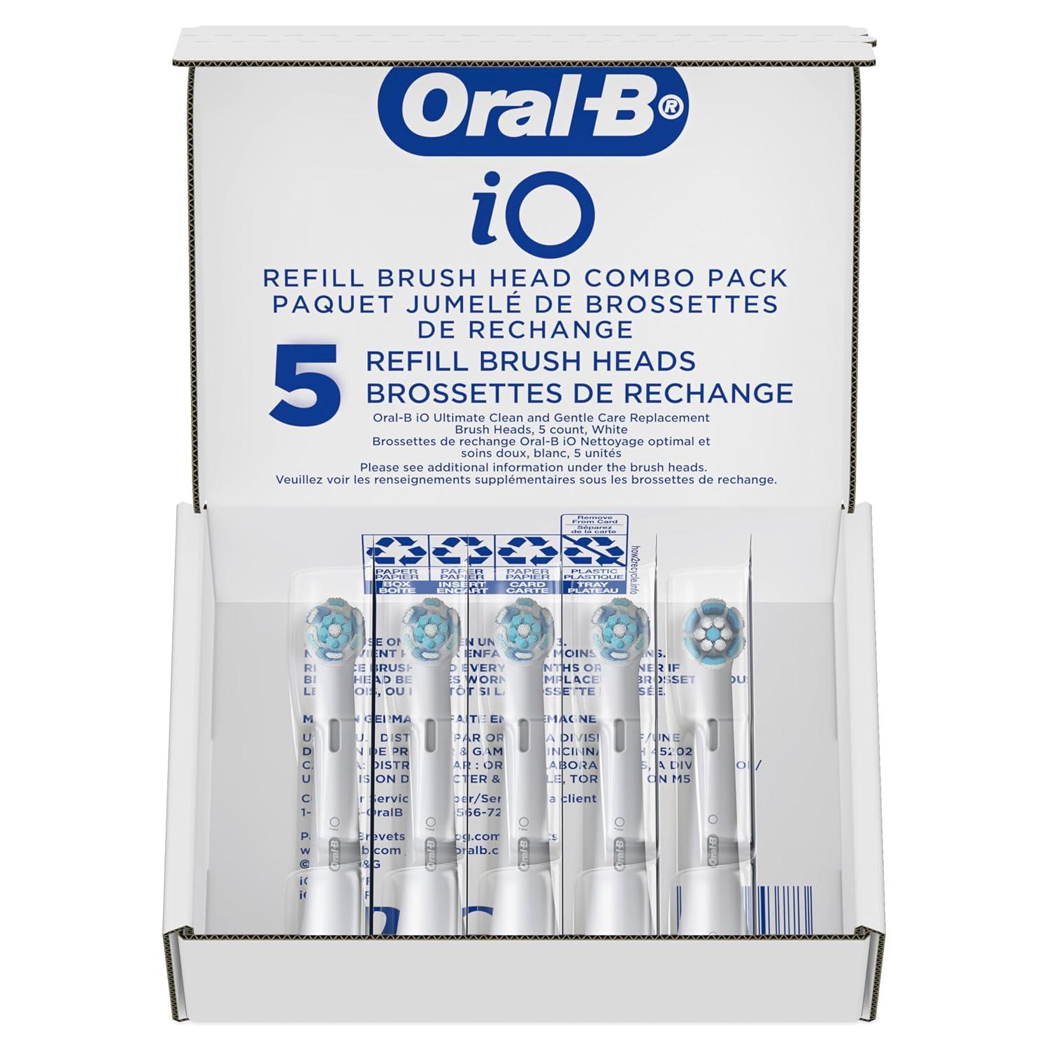 image:imageOralB iO Ultimate Clean Replacement Brush Heads 5 Count 4 Ultimate Clean 1 Gum amp Sensitive WhiteWhite