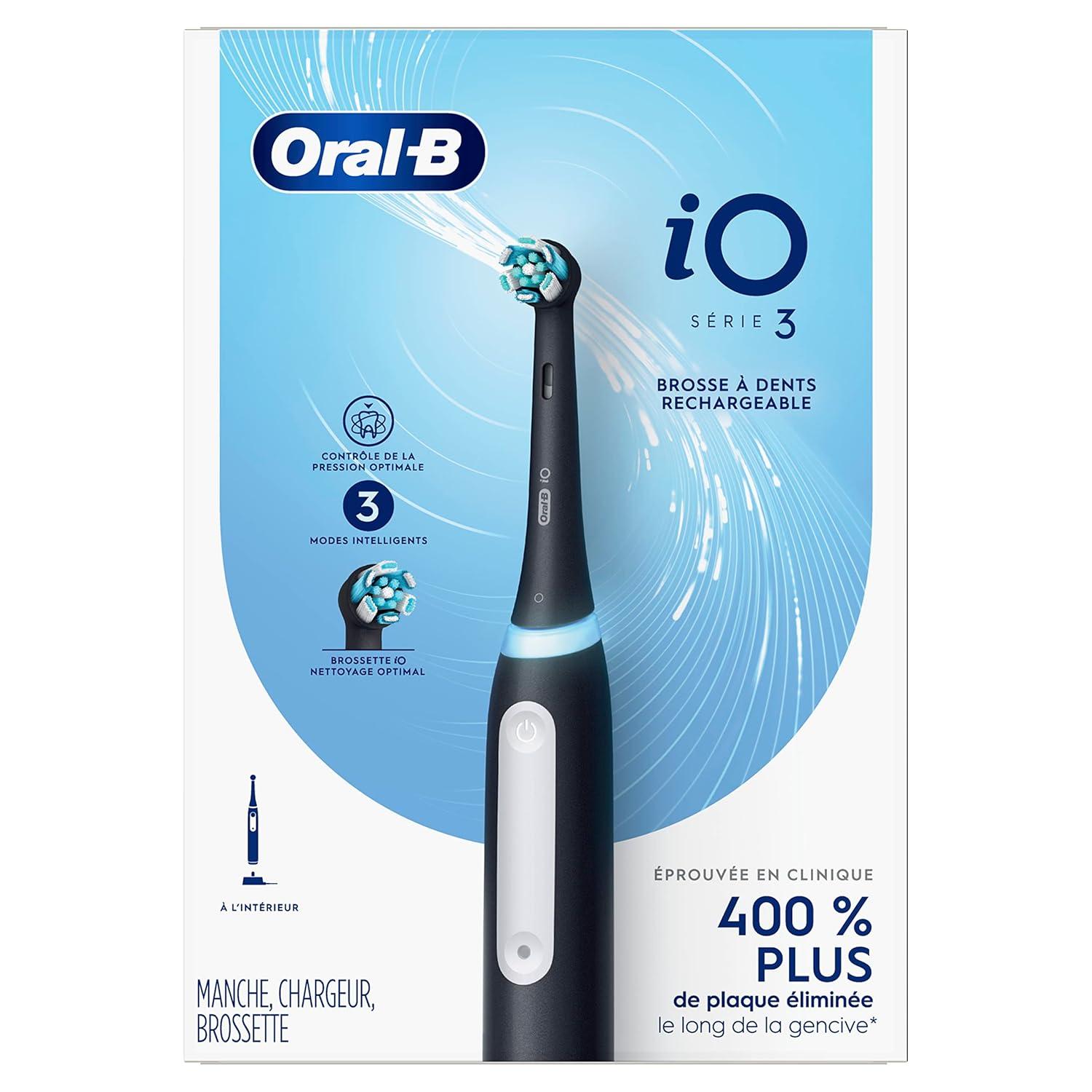 image:imageOralB iO3 Electric Toothbrush 1 with 1 Ultimate Clean Brush Head and 1 Charger BlueBlack