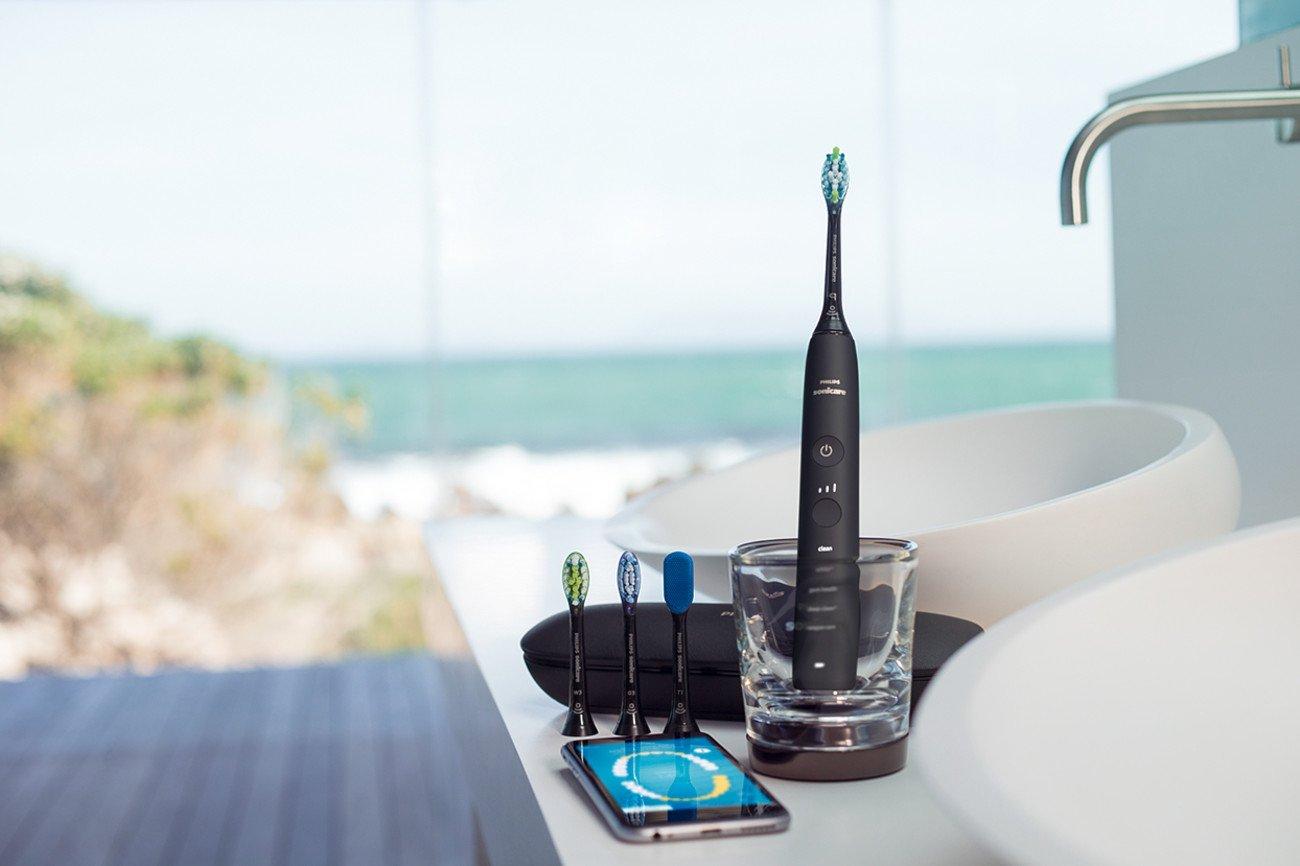 image:imagePhilips Sonicare DiamondClean Smart 9500 Series Rechargeable Electric Power Toothbrush with Charging Travel Case Complete Oral Care Black Frustration Free Packaging HX992435Black