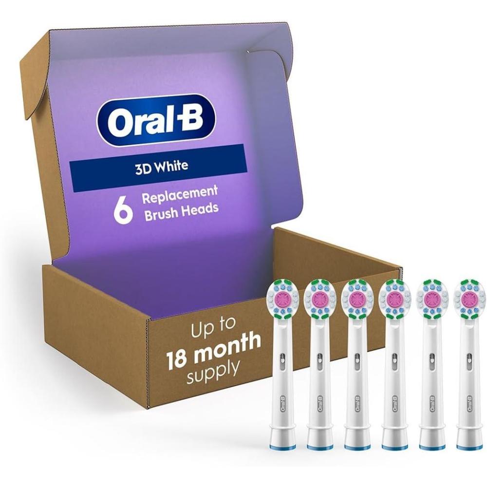image:imageOralB 3D White Replacement Brush Heads for an OralB Electric Toothbrush Pack of 6White