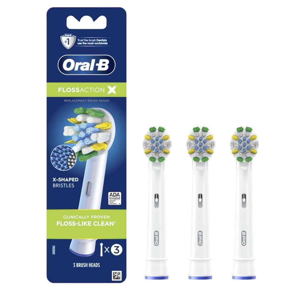 image:imageOralB FlossAction Electric Toothbrush Replacement Brush Heads Refill 3ct Black
