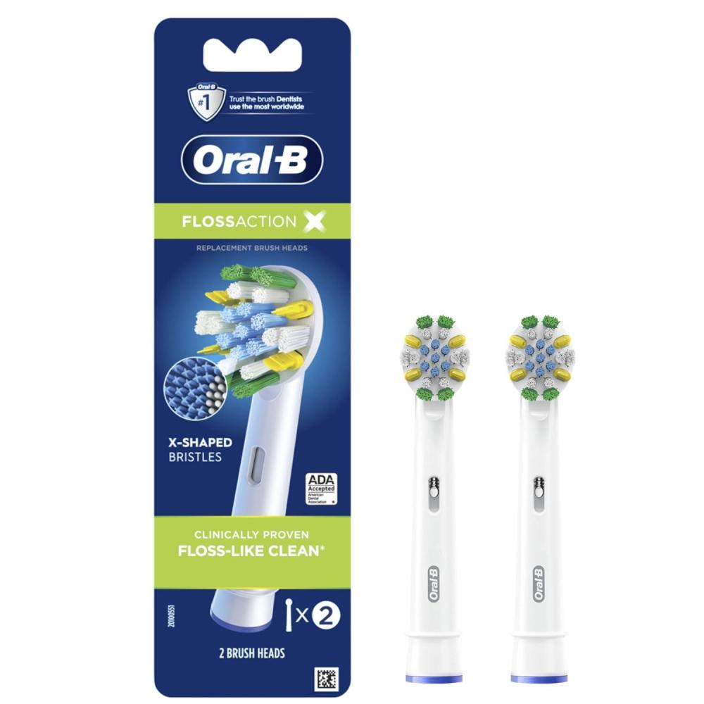 image:imageOralB FlossAction Electric Toothbrush Replacement Brush Heads White 4 Count 1 Sensitive White2 Count Pack of 1
