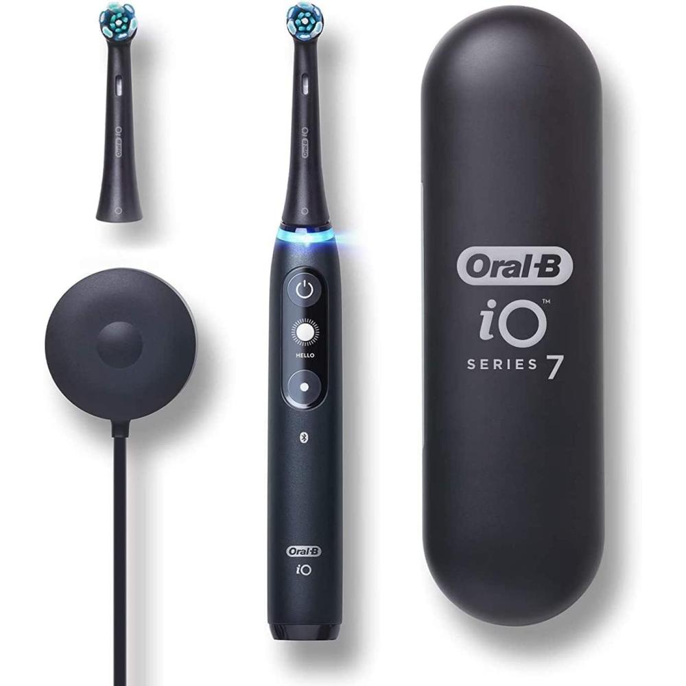 image:imageOralB iO Series 7 Electric Toothbrush with 2 Replacement Brush Heads White AlabasterBlackonyx