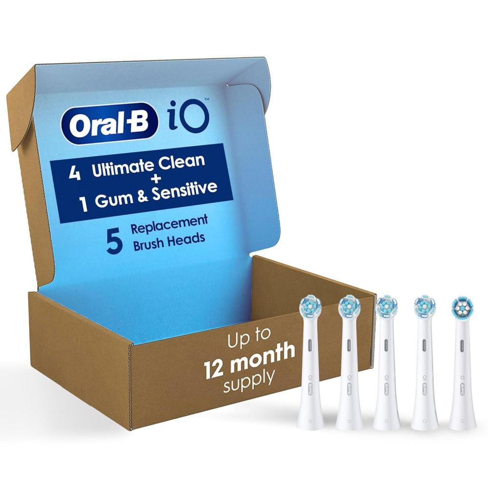 image:imageOralB iO Ultimate Clean Replacement Brush Heads 5 Count 4 Ultimate Clean 1 Gum amp Sensitive WhiteWhite
