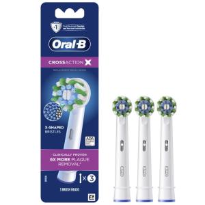Oral-B CrossAction Electric Toothbrush Replacement Brush Heads, Black, 4 Count + 1 Sensitive White(Green yellow)
