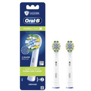 Oral-B FlossAction Electric Toothbrush Replacement Brush Heads, White, 4 Count + 1 Sensitive White(2 Count (Pack of 1))