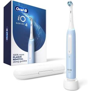 Oral-B iO Series 4 Electric Toothbrush with (1) Brush Head, Rechargeable, ICY Blue(Icy Blue)