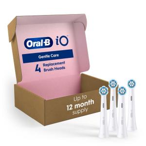 Oral-B iO Series Gentle Care Electric Toothbrush Replacement Brush Heads for an Oral-B Electric Toothbrush, 4 Count, White(1 Count (Pack of 4))