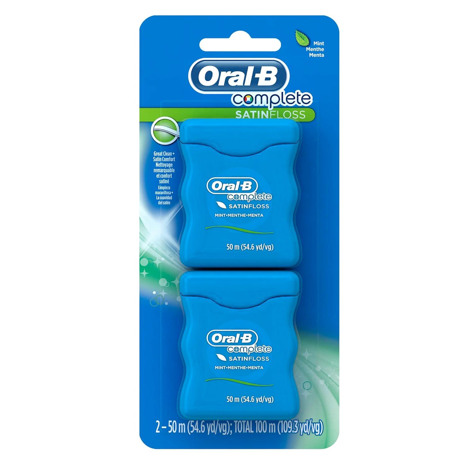 image:imageOralB Complete Mint SatinFloss Comfort Grip Value 2 Pack 50m Each