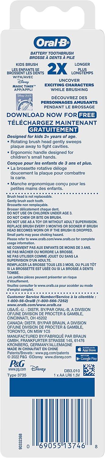 image:imageOralB Kids Battery Toothbrush Featuring Disneys Encanto Soft Bristles for Kids 31 Count Pack of 2