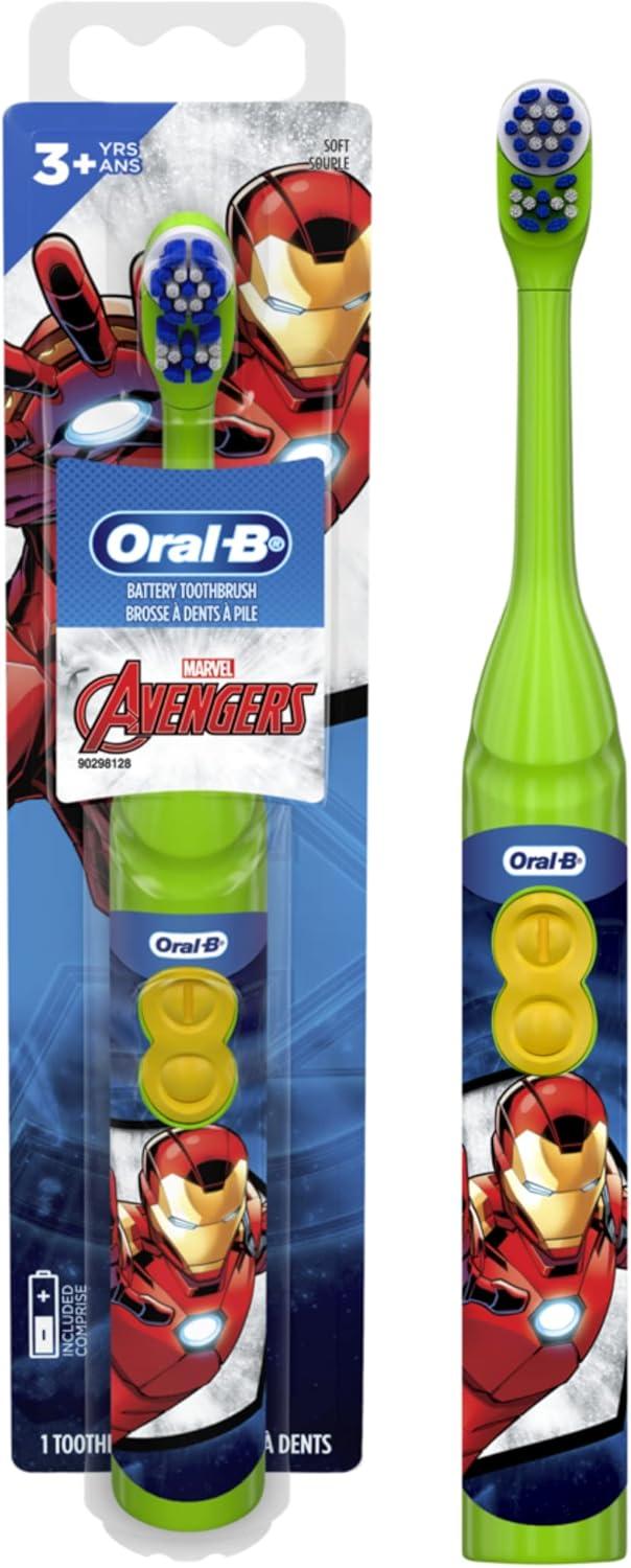 image:imageOralB Kids Battery Toothbrush Featuring Marvels Avengers Soft Bristles for Kids 3 Character May Vary1 Count Pack of 1