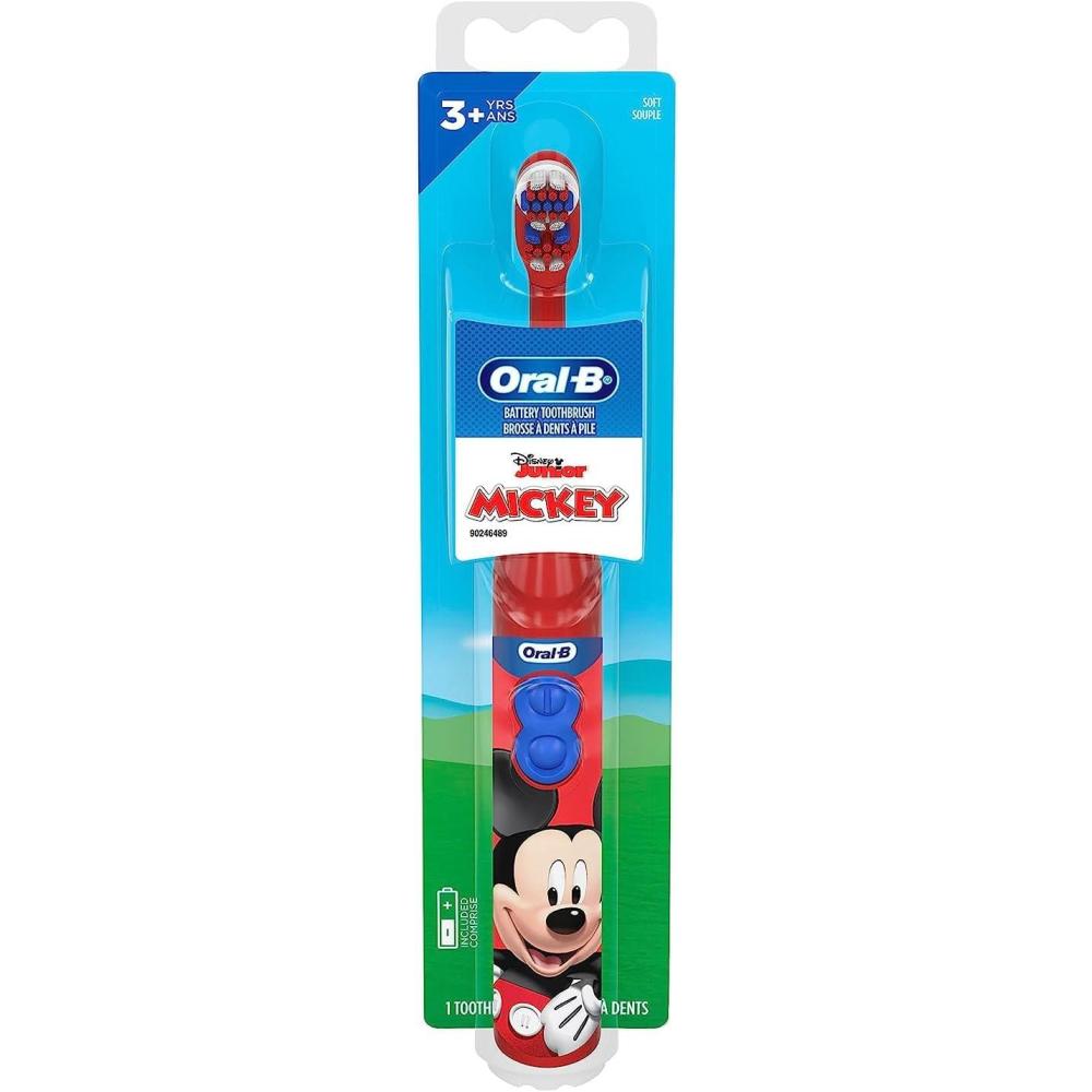 image:imageOralB Kids Battery Toothbrush Featuring Disneys Mickey Mouse Soft Bristles for Kids 3Red