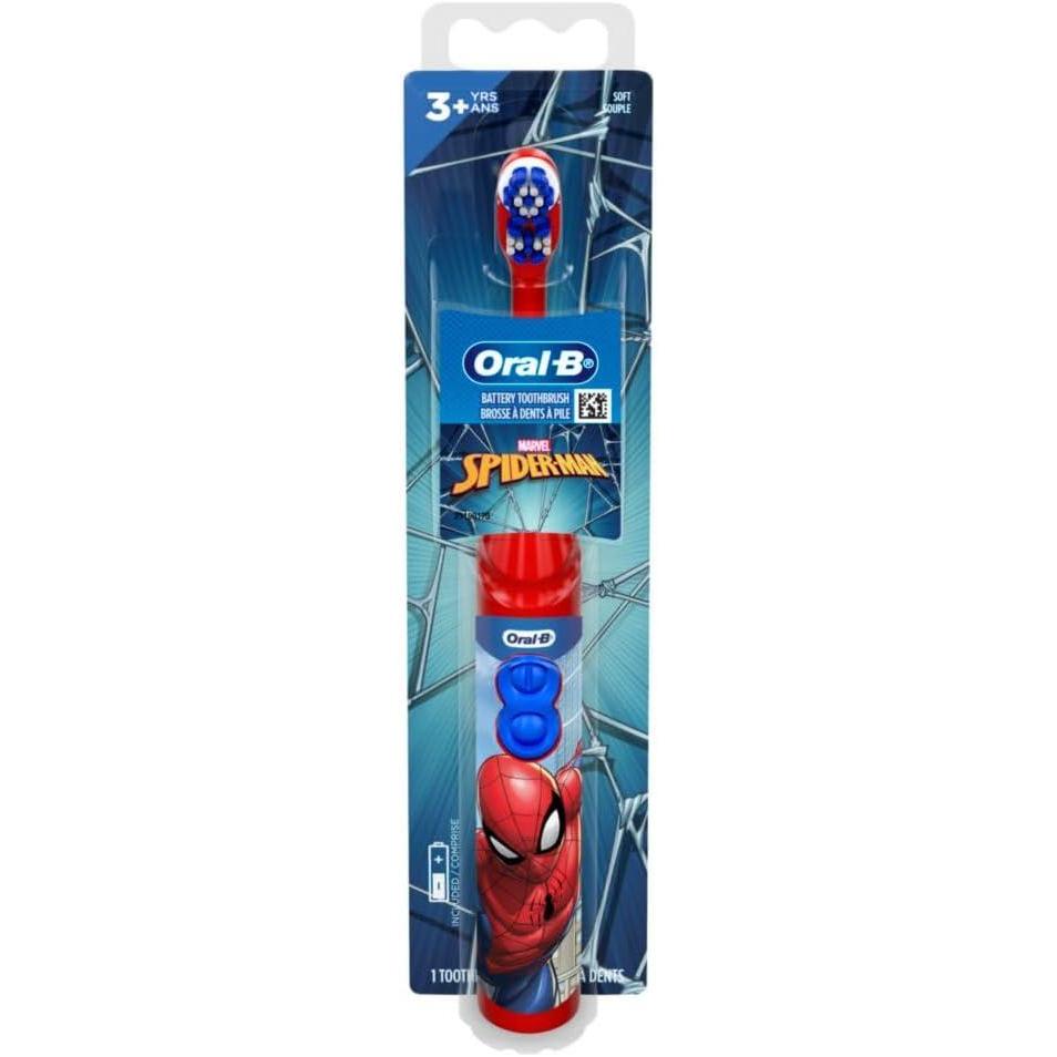 image:imageOralB Kids Battery Toothbrush Featuring Marvels Spiderman Soft Bristles for Kids 3Red