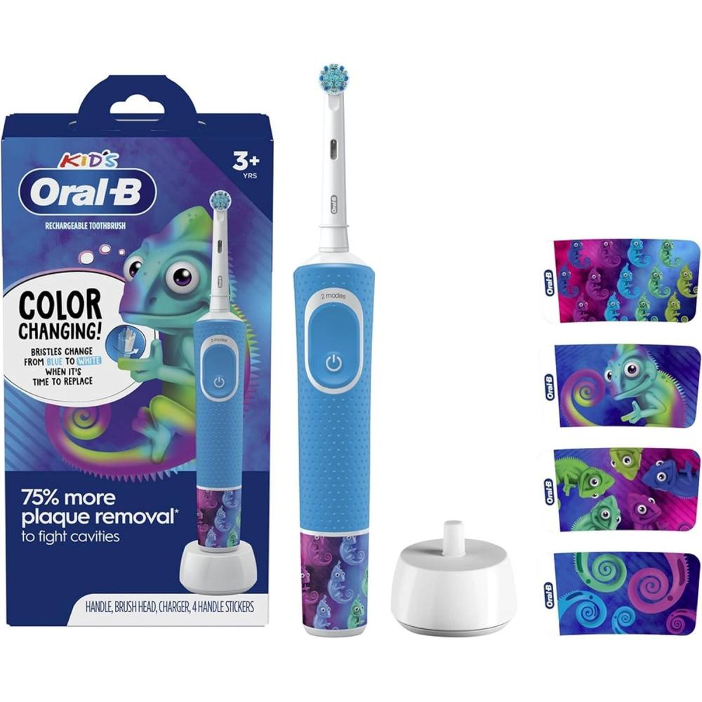 image:imageOralB Kids Electric Toothbrush with Sensitive Brush Head and Timer for Kids 3 Product Design May VarySuper Tooth